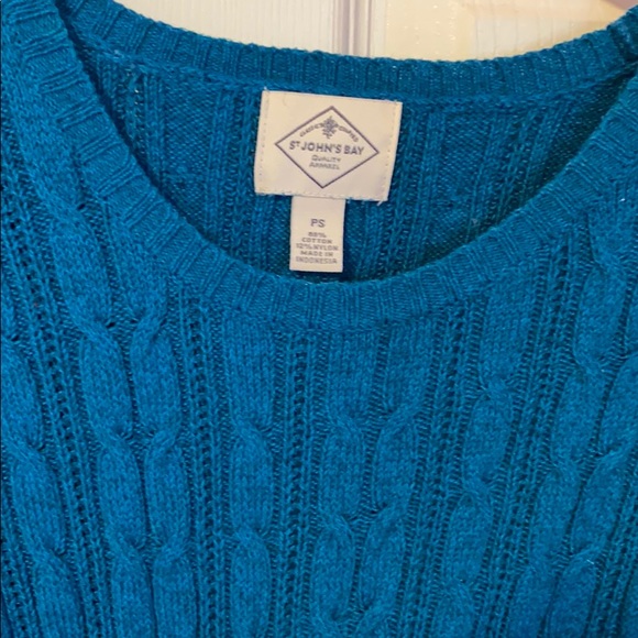 St John’s Bay teal knit sweater - Picture 3 of 6